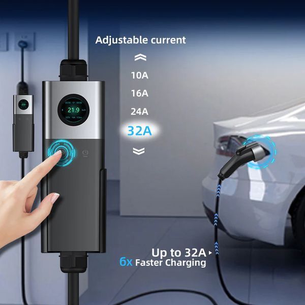 Зарядка для електромобіля 22кВт 32А Type2 3-фази (для всіх авто з ЄС) APP WIFI 300104 фото